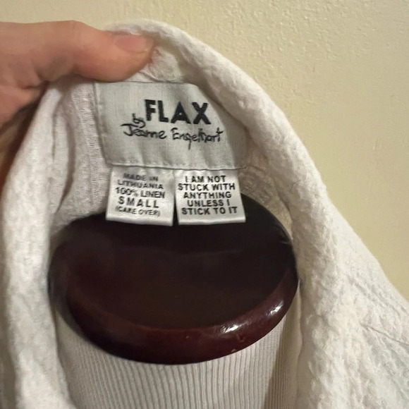 Flax White Linen Top, size small - Picture 5 of 5